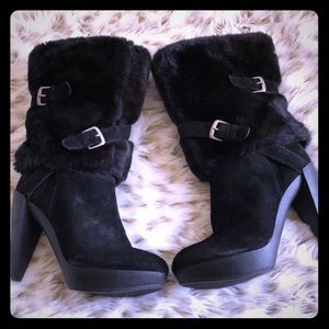 Black Nine West high heeled boots